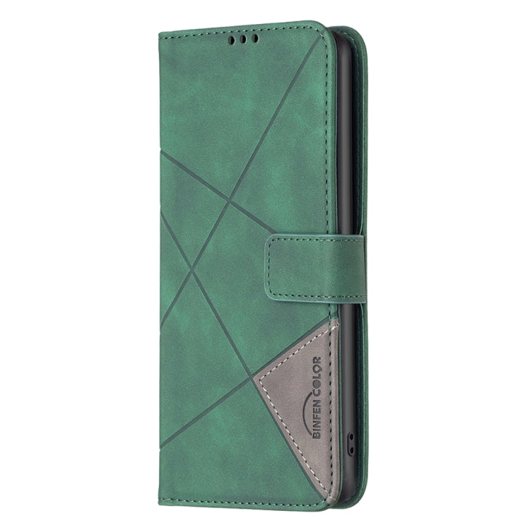 For Google Pixel 9 Pro Magnetic Buckle Rhombus Texture Leather Phone Case(Green) - Google Cases by PMC TechLife | Online Shopping South Africa | PMC TechLife | Buy Now Pay Later Mobicred