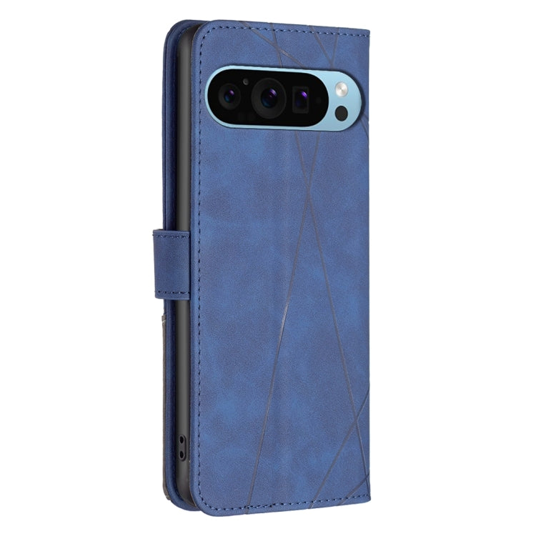 For Google Pixel 9 Pro Magnetic Buckle Rhombus Texture Leather Phone Case(Blue) - free shipping - PMC TechLife - Order now!