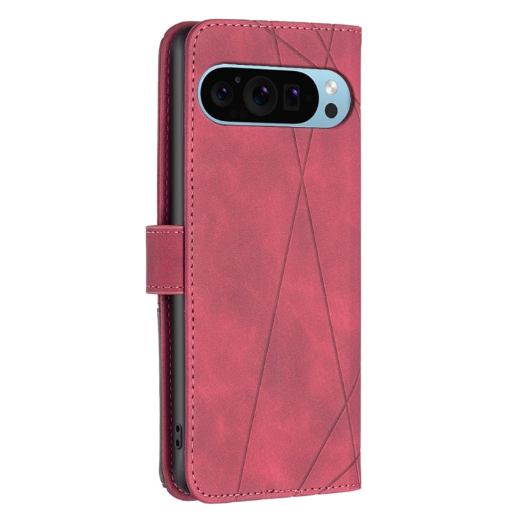 For Google Pixel 9 Pro Magnetic Buckle Rhombus Texture Leather Phone Case(Red) - Google Cases by PMC TechLife | Online Shopping South Africa | PMC TechLife | Buy Now Pay Later Mobicred