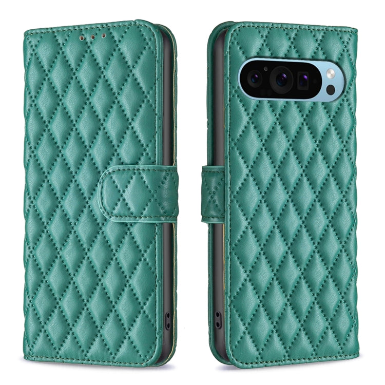 For Google Pixel 9 Diamond Lattice Wallet Leather Flip Phone Case(Green) - Google Cases by PMC TechLife | Online Shopping South Africa | PMC TechLife | Buy Now Pay Later Mobicred
