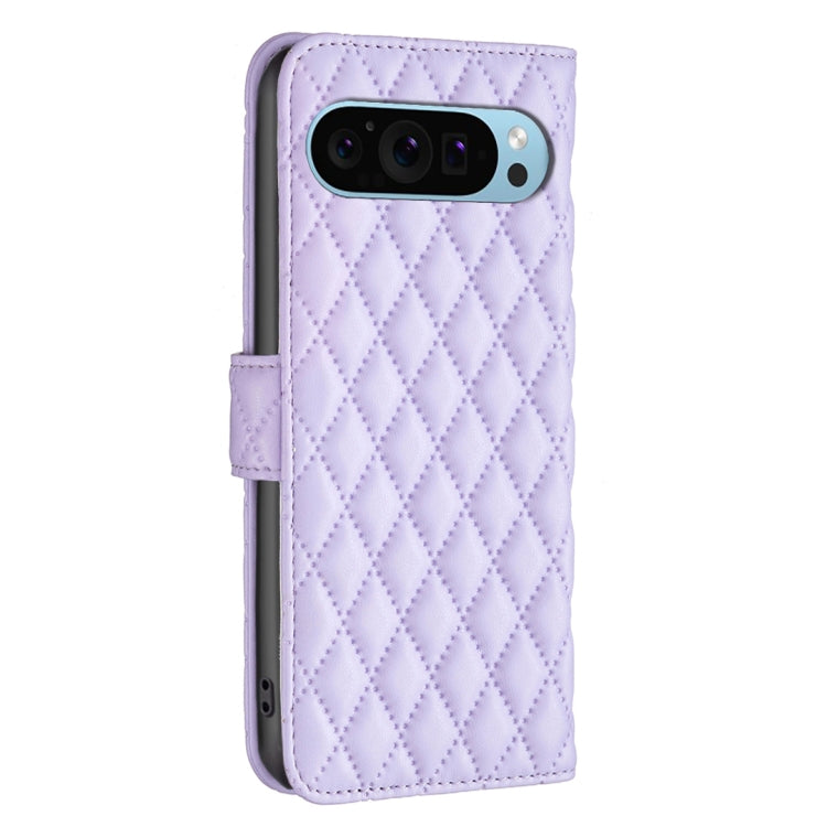 For Google Pixel 9 Pro Diamond Lattice Wallet Leather Flip Phone Case(Purple) - Google Cases by PMC TechLife | Online Shopping South Africa | PMC TechLife | Buy Now Pay Later Mobicred