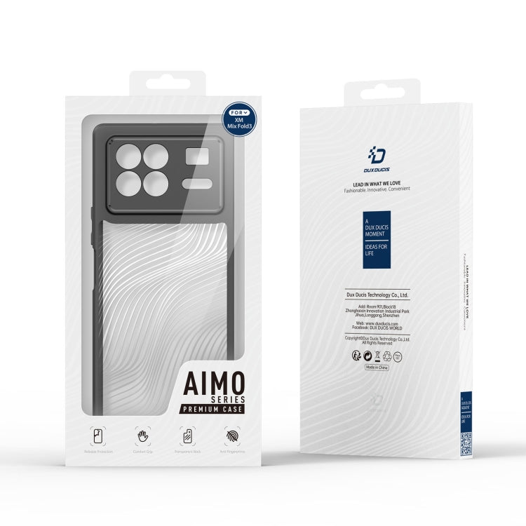 For Xiaomi Mix Fold 3 DUX DUCIS Aimo Series TPU + PC Frosted Feel Phone Case(Black) - Xiaomi Cases by DUX DUCIS | Online Shopping South Africa | PMC Jewellery | Buy Now Pay Later Mobicred