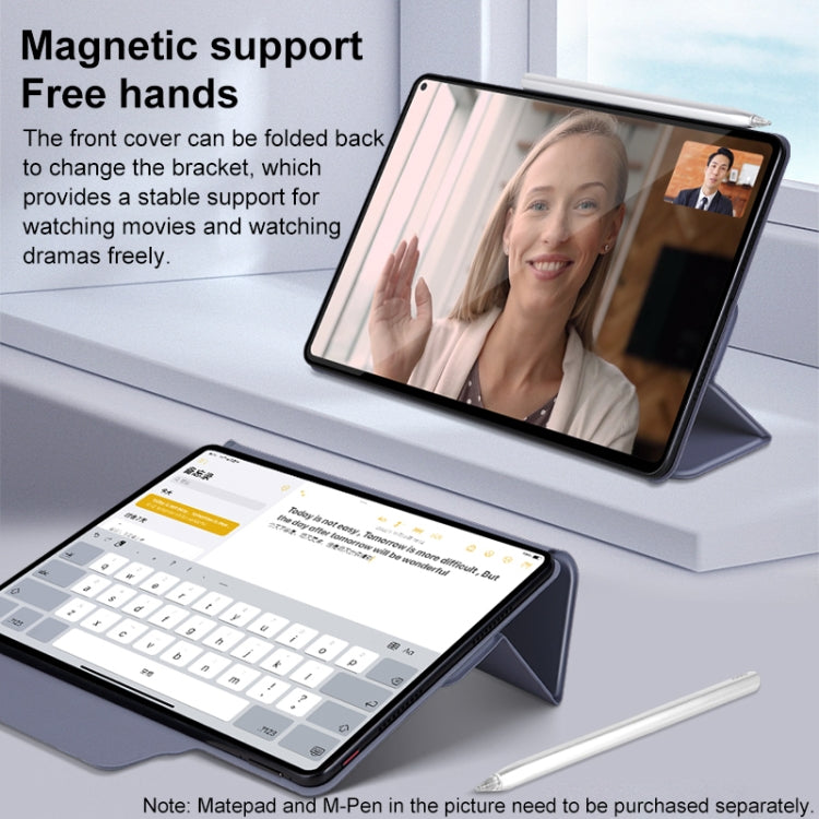 For Huawei Matepad 11 2021 3-fold Double-sided Clip Buckle Magnetic Smart Tablet Case(Black) - Huawei by PMC TechLife | Online Shopping South Africa | PMC TechLife | Buy Now Pay Later Mobicred