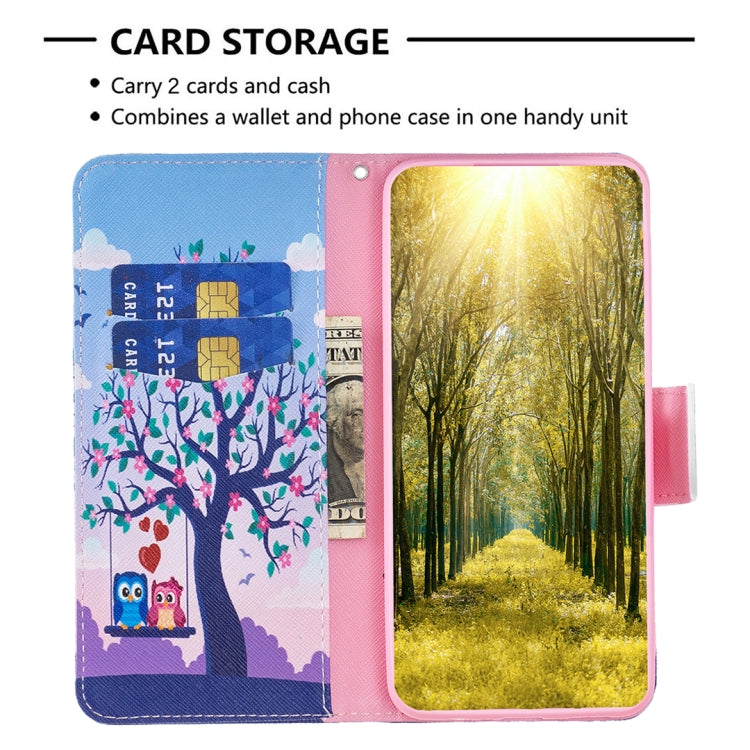For Xiaomi Redmi Note 13 4G Global Colored Drawing Pattern Leather Phone Case(Owl) - Note 13 Cases by PMC TechLife | Online Shopping South Africa | PMC TechLife | Buy Now Pay Later Mobicred