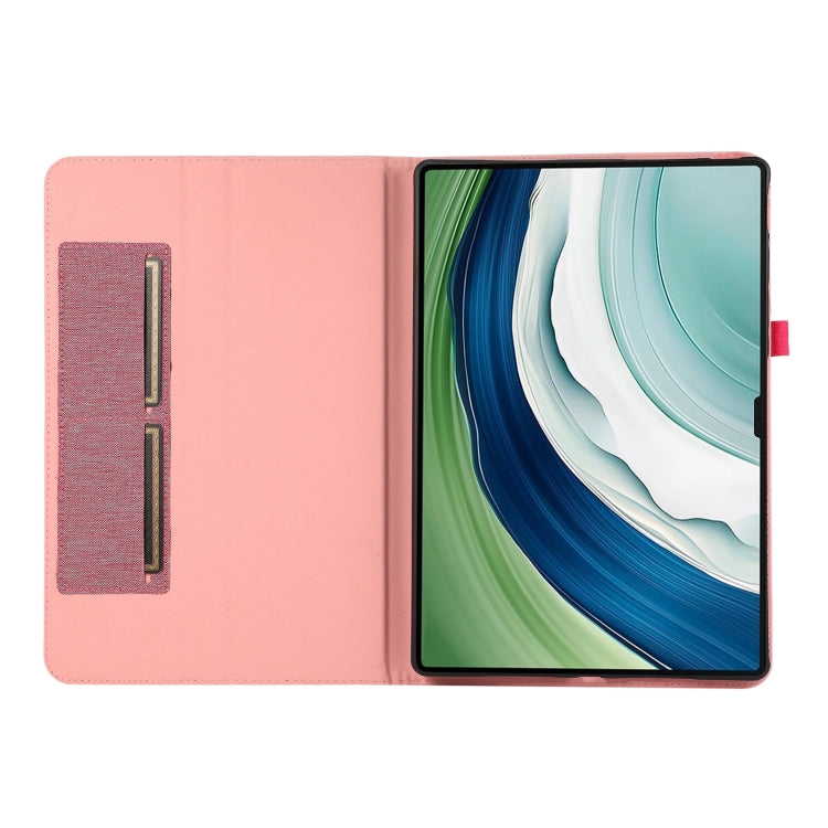 For Huawei MatePad Pro 12.2 2024 Fabric Leather Tablet Case(Rose Red) - Huawei by PMC Jewellery | Online Shopping South Africa | PMC Jewellery | Buy Now Pay Later Mobicred