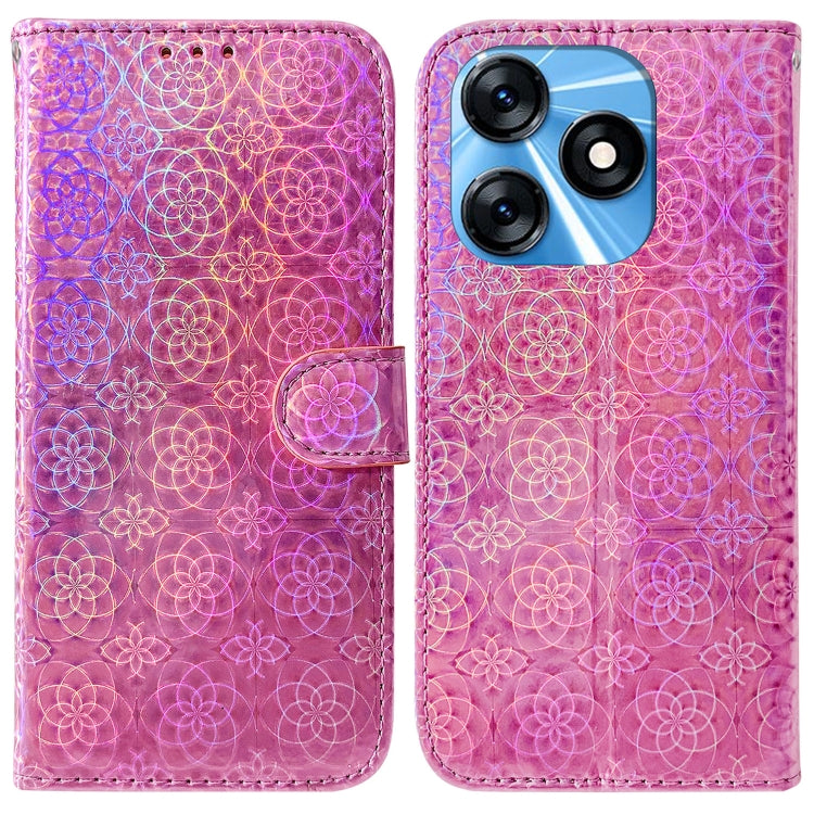 For Tecno Spark 10 / Spark 10C Colorful Magnetic Buckle Leather Phone Case(Pink) - Tecno Cases by PMC TechLife | Online Shopping South Africa | PMC TechLife