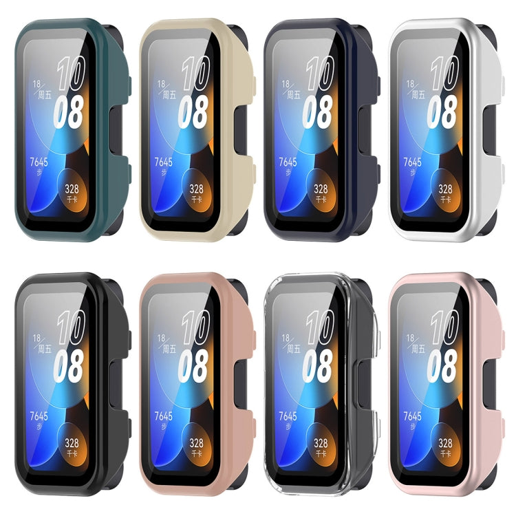For Huawei Band 10 / 9 / 8 PC + Tempered Film Integrated Protective Watch Case(Pink) - Watch Cases by PMC TechLife | Online Shopping South Africa | PMC TechLife | Buy Now Pay Later Mobicred