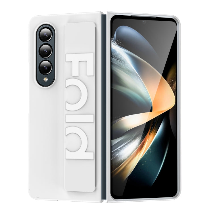 For Samsung Galaxy Z Fold4 Silicone Wristband Holder Foldable Phone Case(White) - Galaxy Z Fold4 5G Cases by PMC TechLife | Online Shopping South Africa | PMC TechLife