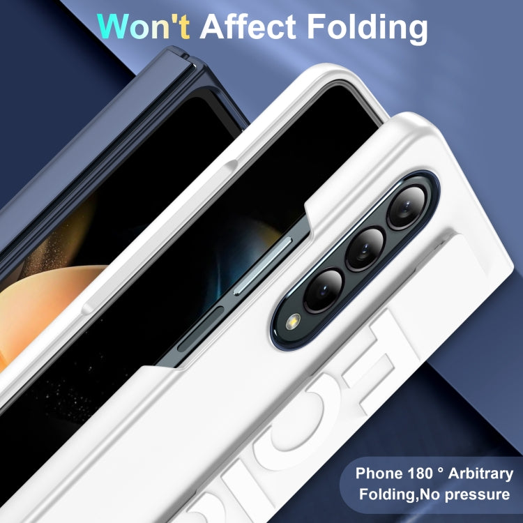 For Samsung Galaxy Z Fold4 Silicone Wristband Holder Foldable Phone Case(White) - Galaxy Z Fold4 5G Cases by PMC TechLife | Online Shopping South Africa | PMC TechLife
