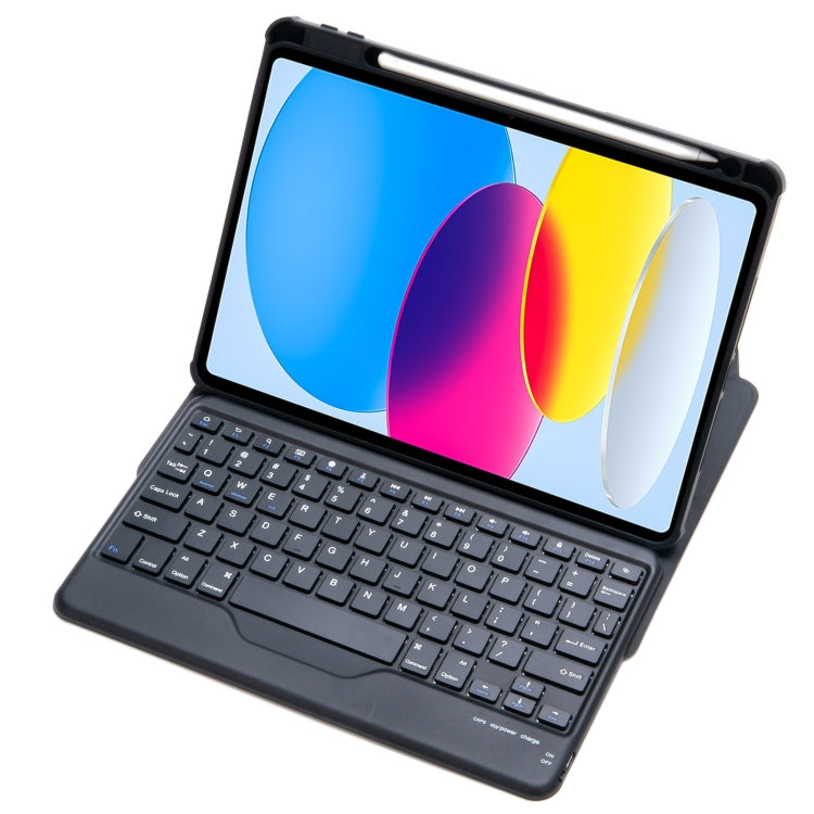 For iPad 10th Gen 10.9 2022 F10B 360 Rotation Acrylic Transparent Bluetooth Keyboard Leather Case(Black) - Universal by PMC TechLife | Online Shopping South Africa | PMC TechLife