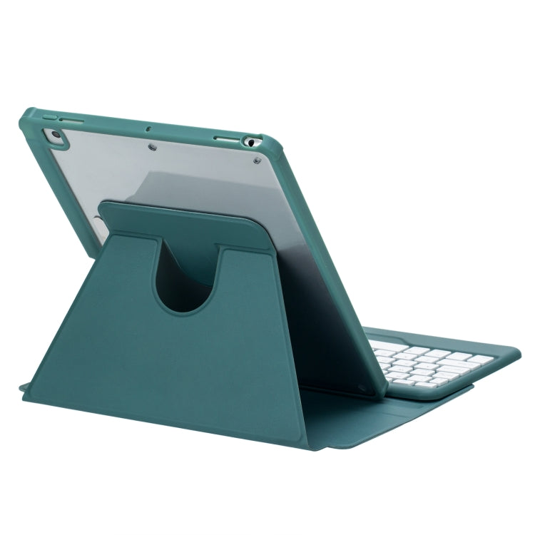 For iPad 10th Gen 10.9 2022 F10B 360 Rotation Acrylic Transparent Bluetooth Keyboard Leather Case(Green) - Universal by PMC TechLife | Online Shopping South Africa | PMC TechLife