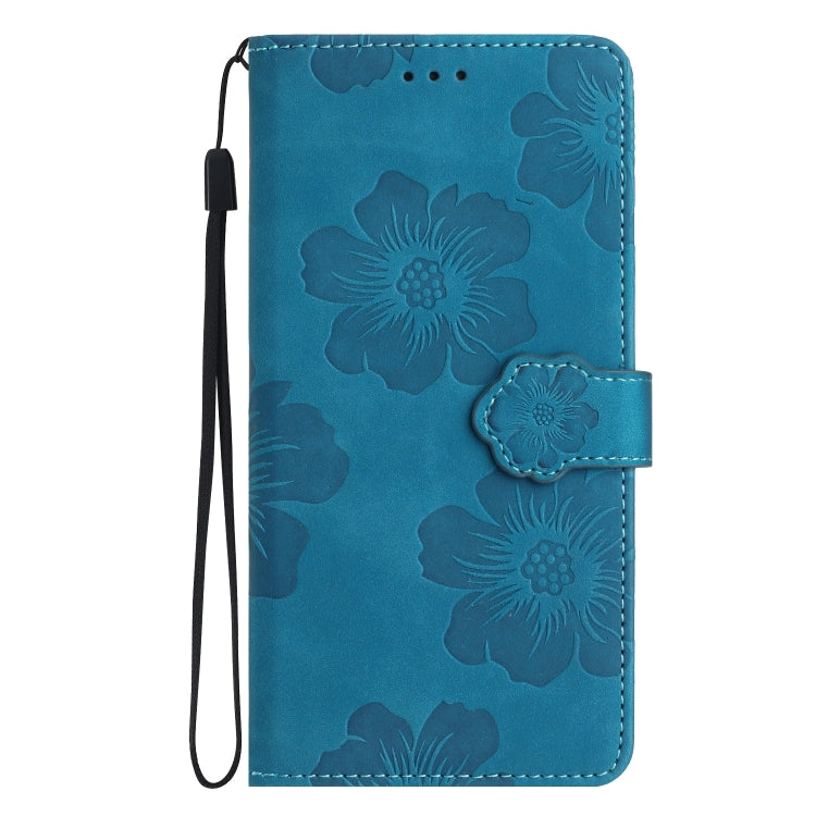 For OPPO A18 Flower Embossing Pattern Leather Phone Case(Blue) - A18 Cases by PMC TechLife | Online Shopping South Africa | PMC TechLife | Buy Now Pay Later Mobicred