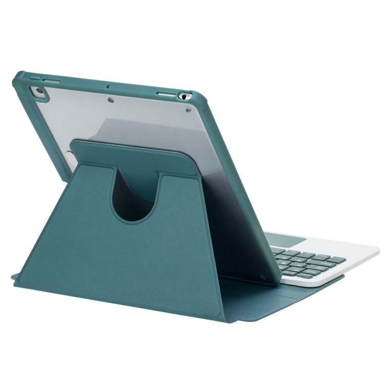 For iPad 10th Gen 10.9 2022 F10B-A 360 Rotation Acrylic Transparent Bluetooth Keyboard Leather Case With Touch Control(Green) - Universal by PMC TechLife | Online Shopping South Africa | PMC TechLife