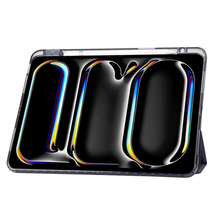 For iPad Air 11 2025 / 2024 Clear Acrylic 3-Fold Leather Tablet Case(Lavender Purple) - iPad Air 11 2025 / 2024 Cases by PMC TechLife | Online Shopping South Africa | PMC TechLife | Buy Now Pay Later Mobicred