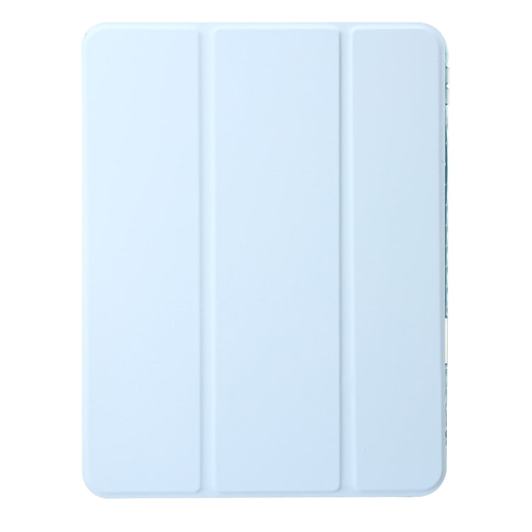 For iPad Air 13 2025 / 2024 Clear Acrylic 3-Fold Leather Tablet Case(Ice Blue) - iPad Air 13 2025 / 2024 Cases by PMC TechLife | Online Shopping South Africa | PMC TechLife | Buy Now Pay Later Mobicred
