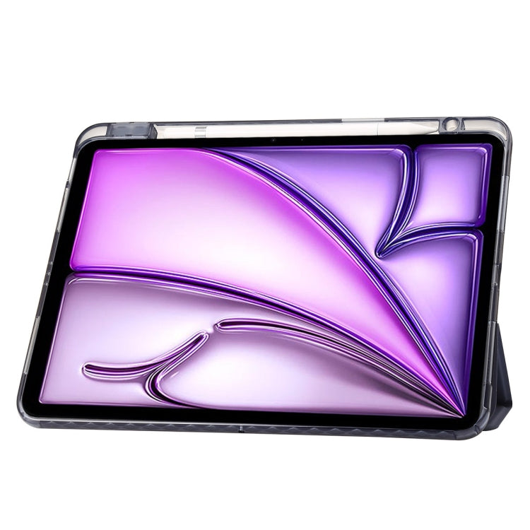 For iPad Air 13 2024 Clear Acrylic 3-Fold Leather Tablet Case(Lavender Purple) - iPad Air 13 2024 Cases by PMC TechLife | Online Shopping South Africa | PMC TechLife | Buy Now Pay Later Mobicred