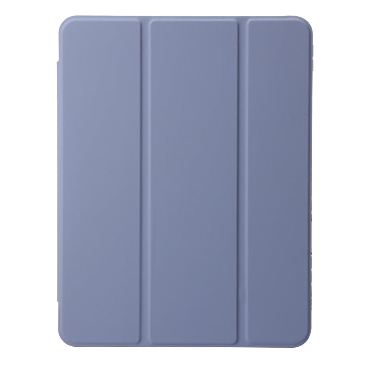 For iPad Pro 11 2024 Clear Acrylic 3-Fold Leather Tablet Case(Lavender Purple) - iPad Pro 11 2024 Cases by PMC TechLife | Online Shopping South Africa | PMC TechLife | Buy Now Pay Later Mobicred