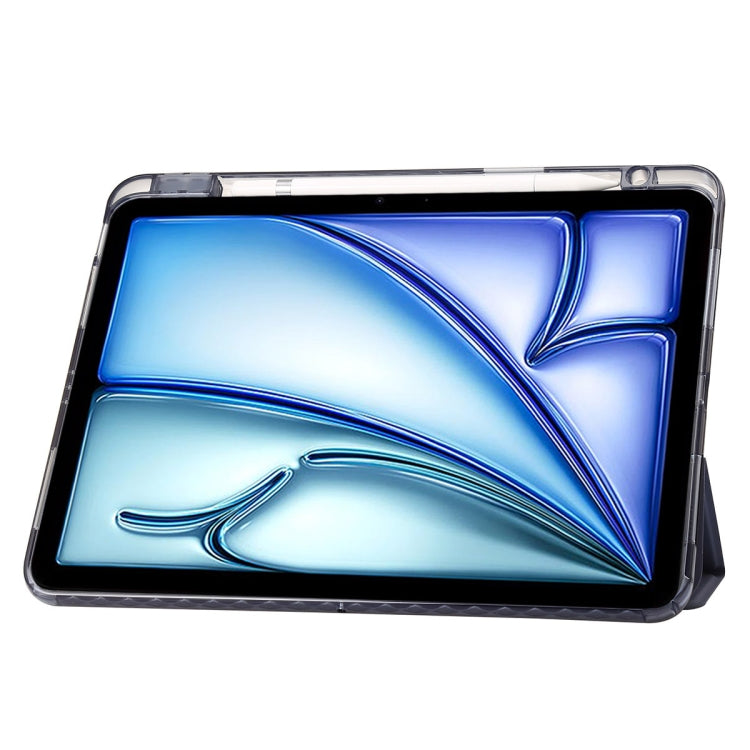 For iPad Pro 11 2024 Clear Acrylic 3-Fold Leather Tablet Case(Lavender Purple) - iPad Pro 11 2024 Cases by PMC TechLife | Online Shopping South Africa | PMC TechLife | Buy Now Pay Later Mobicred