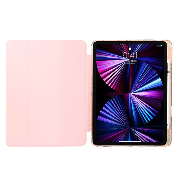For iPad 2025 / 2022 Clear Acrylic 3-Fold Leather Tablet Case(Yellow) - iPad 2025 / 2022 Cases by PMC TechLife | Online Shopping South Africa | PMC TechLife | Buy Now Pay Later Mobicred