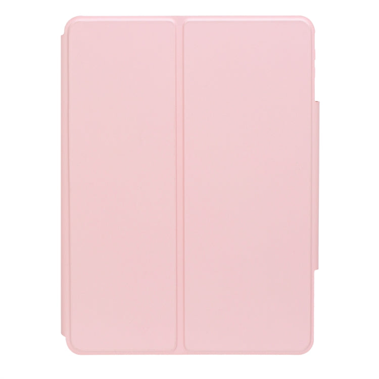 For iPad 10th Gen 10.9 2022 F10B-AS 360 Rotation Acrylic Transparent Bluetooth Keyboard Leather Case With Touch Control / Backlight(Pink) - Universal by PMC TechLife | Online Shopping South Africa | PMC TechLife
