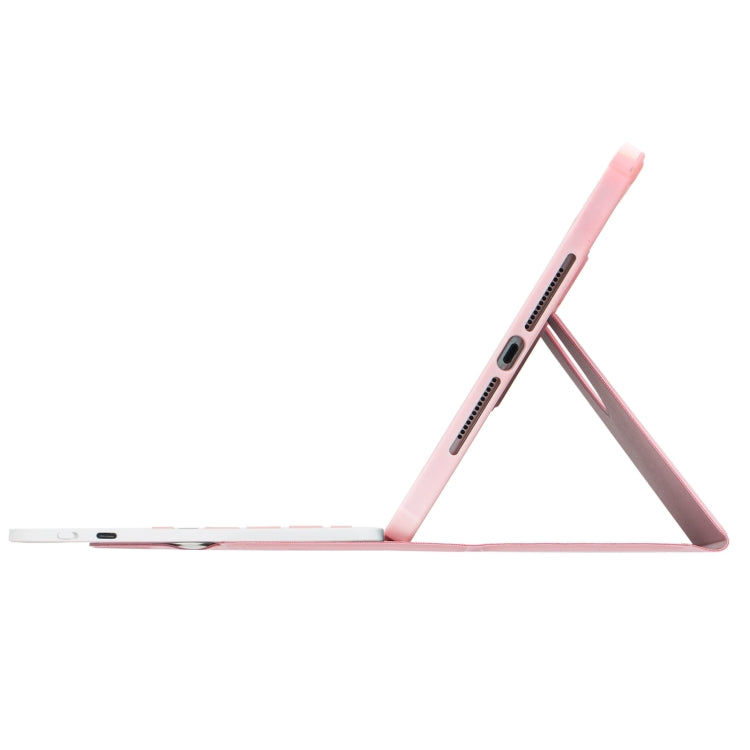 For iPad 10th Gen 10.9 2022 F10B-AS 360 Rotation Acrylic Transparent Bluetooth Keyboard Leather Case With Touch Control / Backlight(Pink) - Universal by PMC TechLife | Online Shopping South Africa | PMC TechLife