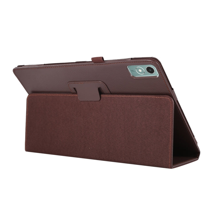 For Lenovo Xiaoxin Pad 11 2024 / M11 Litchi Texture Leather Tablet Case(Brown) - Lenovo by PMC Jewellery | Online Shopping South Africa | PMC Jewellery | Buy Now Pay Later Mobicred