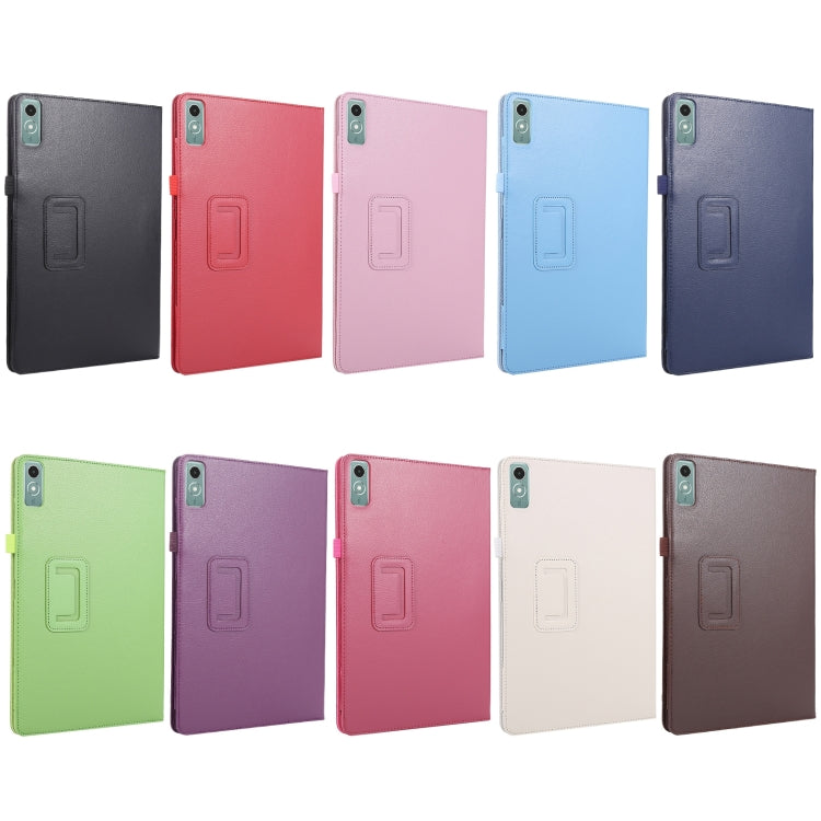 For Lenovo Xiaoxin Pad 11 2024 / M11 Litchi Texture Leather Tablet Case(Purple) - Lenovo by PMC Jewellery | Online Shopping South Africa | PMC Jewellery | Buy Now Pay Later Mobicred