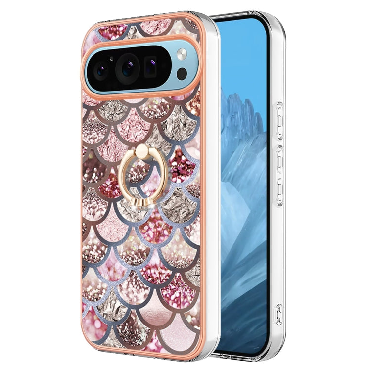 For Google Pixel 9 Pro XL Electroplating IMD TPU Phone Case with Ring(Pink Scales) - Google Cases by PMC TechLife | Online Shopping South Africa | PMC TechLife | Buy Now Pay Later Mobicred