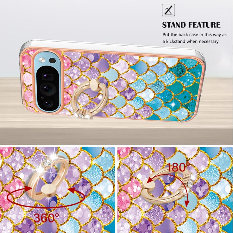 For Google Pixel 9 / 9 Pro Electroplating IMD TPU Phone Case with Ring(Colorful Scales) - Google Cases by PMC TechLife | Online Shopping South Africa | PMC TechLife | Buy Now Pay Later Mobicred