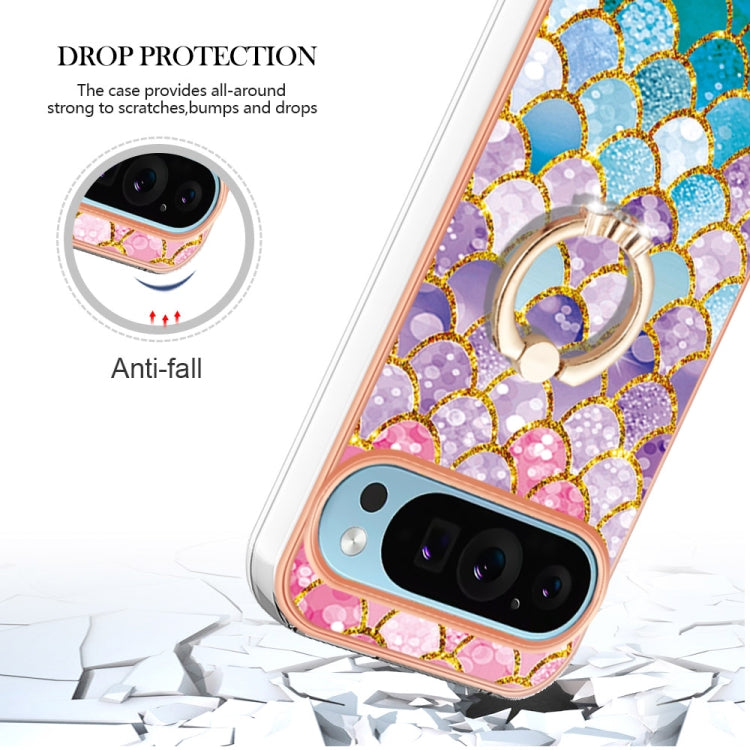 For Google Pixel 9 / 9 Pro Electroplating IMD TPU Phone Case with Ring(Colorful Scales) - Google Cases by PMC TechLife | Online Shopping South Africa | PMC TechLife | Buy Now Pay Later Mobicred