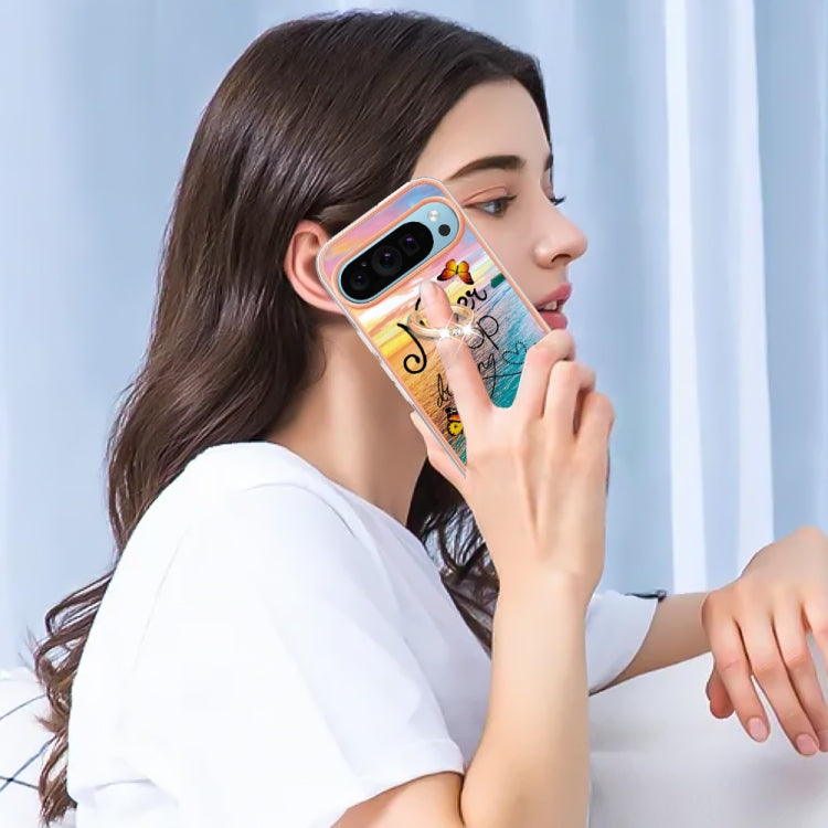 For Google Pixel 9 / 9 Pro Electroplating IMD TPU Phone Case with Ring(Dream Butterfly) - Google Cases by PMC TechLife | Online Shopping South Africa | PMC TechLife | Buy Now Pay Later Mobicred