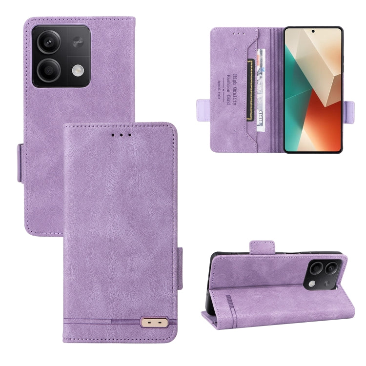 For Xiaomi Redmi Note 13 5G Magnetic Clasp Leather Phone Case(Purple) - Note 13 Cases by PMC TechLife | Online Shopping South Africa | PMC TechLife | Buy Now Pay Later Mobicred