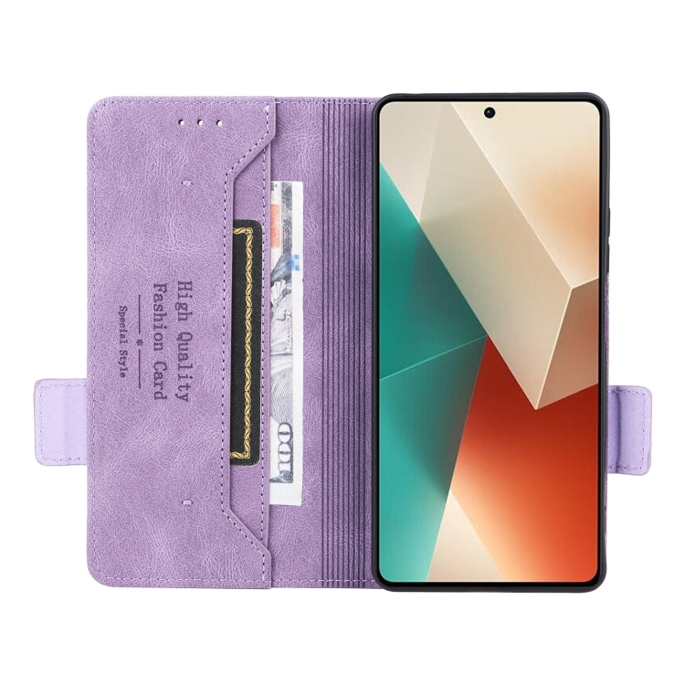 For Xiaomi Redmi Note 13 5G Magnetic Clasp Leather Phone Case(Purple) - Note 13 Cases by PMC TechLife | Online Shopping South Africa | PMC TechLife | Buy Now Pay Later Mobicred