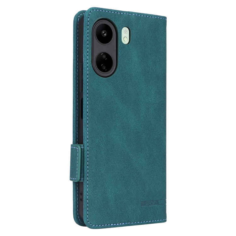 For Xiaomi Redmi 13C Magnetic Clasp Leather Phone Case(Green) - 13C Cases by PMC TechLife | Online Shopping South Africa | PMC TechLife | Buy Now Pay Later Mobicred