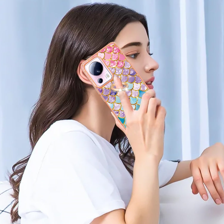 For Xiaomi 13 Lite 5G Electroplating IMD TPU Phone Case with Ring(Colorful Scales) - 13 Lite Cases by PMC TechLife | Online Shopping South Africa | PMC TechLife | Buy Now Pay Later Mobicred