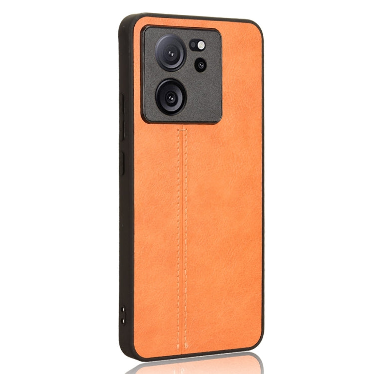 For Xiaomi 13T / Redmi K60 Ultra Sewing Cow Pattern Skin PC + PU + TPU Phone Case(Orange) - Xiaomi Cases by PMC TechLife | Online Shopping South Africa | PMC TechLife | Buy Now Pay Later Mobicred