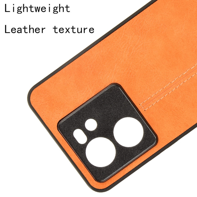 For Xiaomi 13T / Redmi K60 Ultra Sewing Cow Pattern Skin PC + PU + TPU Phone Case(Orange) - Xiaomi Cases by PMC TechLife | Online Shopping South Africa | PMC TechLife | Buy Now Pay Later Mobicred