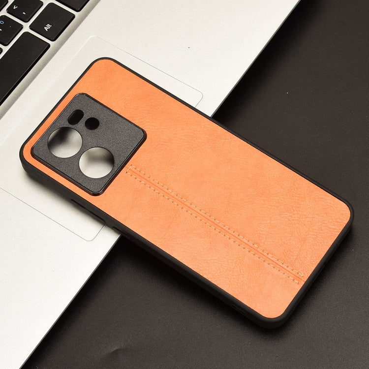 For Xiaomi 13T / Redmi K60 Ultra Sewing Cow Pattern Skin PC + PU + TPU Phone Case(Orange) - Xiaomi Cases by PMC TechLife | Online Shopping South Africa | PMC TechLife | Buy Now Pay Later Mobicred