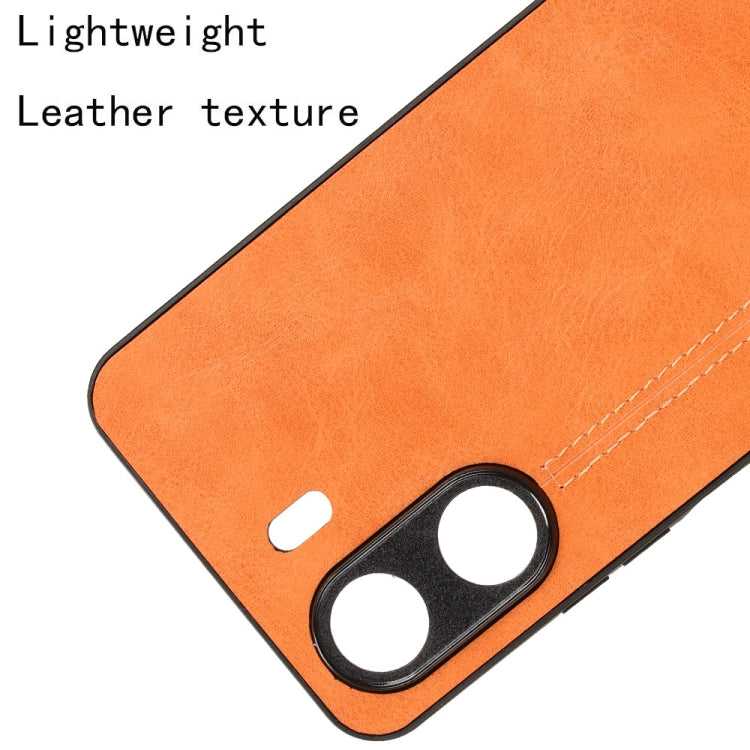 For Xiaomi Redmi 13C 4G / Poco C65 Sewing Cow Pattern Skin PC + PU + TPU Phone Case(Orange) - 13C Cases by PMC TechLife | Online Shopping South Africa | PMC TechLife | Buy Now Pay Later Mobicred