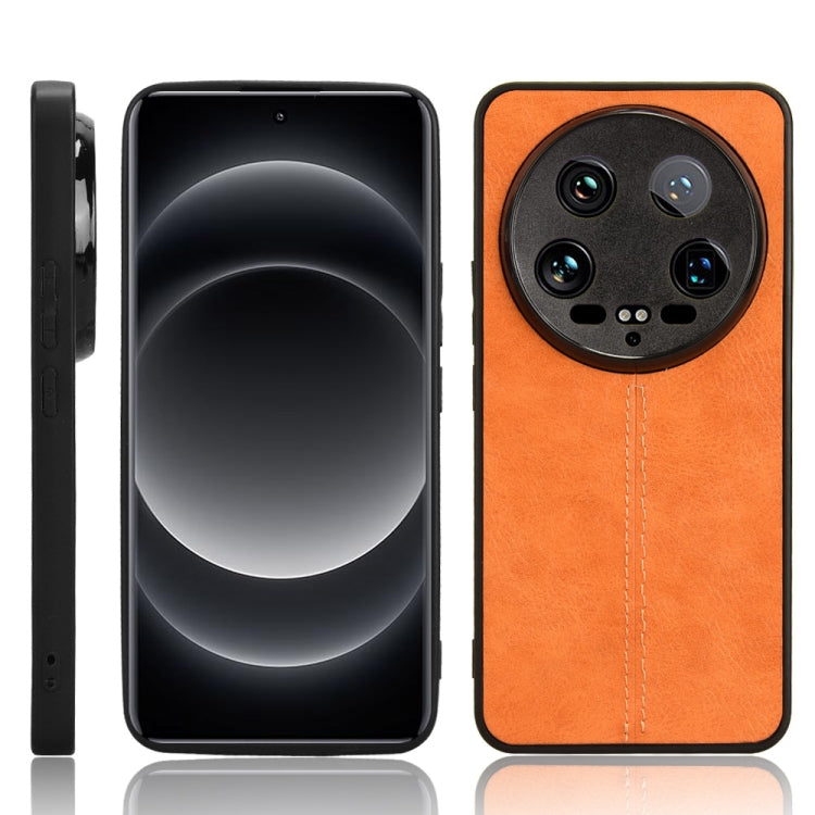 For Xiaomi 14 Ultra Sewing Cow Pattern Skin PC + PU + TPU Phone Case(Orange) - 14 Ultra Cases by PMC TechLife | Online Shopping South Africa | PMC TechLife | Buy Now Pay Later Mobicred