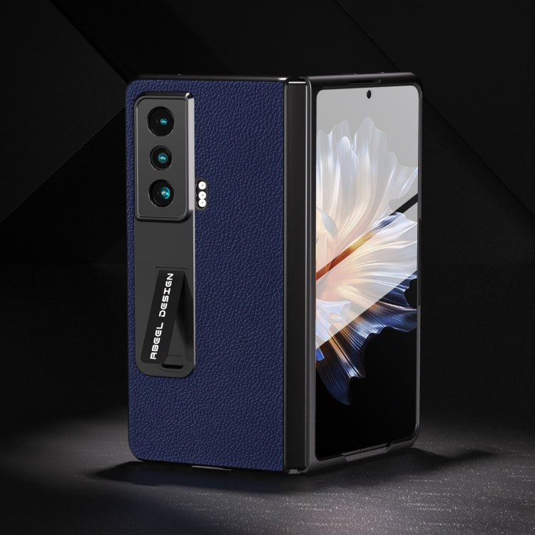For Honor Magic Vs ABEEL Integrated Black Edge Genuine Leather Mino Phone Case with Holder(Royal Blue) - free shipping - PMC TechLife - Order now!