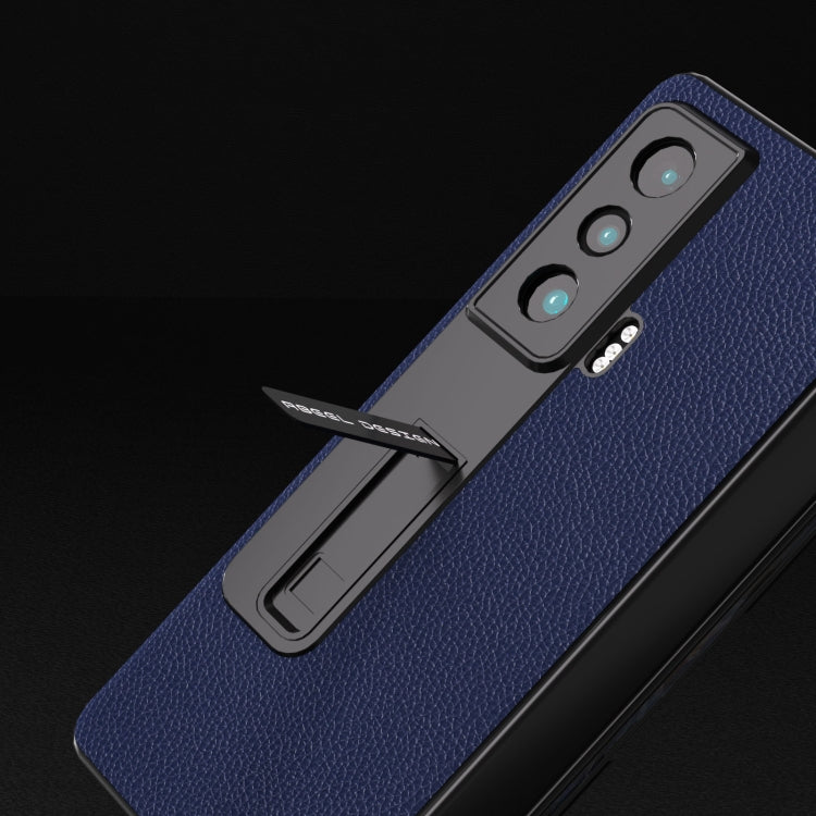 For Honor Magic Vs ABEEL Integrated Black Edge Genuine Leather Mino Phone Case with Holder(Royal Blue) - free shipping - PMC TechLife - Order now!