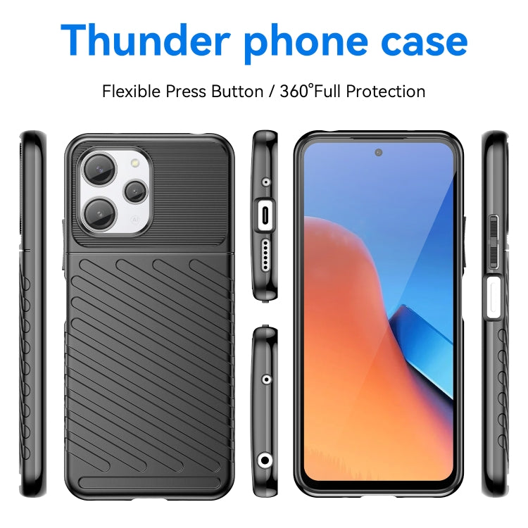 For Xiaomi Poco M6 Pro 5G Thunderbolt Shockproof TPU Protective Soft Phone Case(Black) - Xiaomi Cases by PMC TechLife | Online Shopping South Africa | PMC TechLife