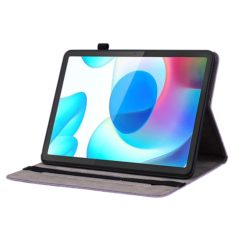 For Realme Pad 10.4 / Pad 5G 10.4 Butterfly Rose Embossed Leather Tablet Case(Purple) - Realme by PMC TechLife | Online Shopping South Africa | PMC TechLife | Buy Now Pay Later Mobicred
