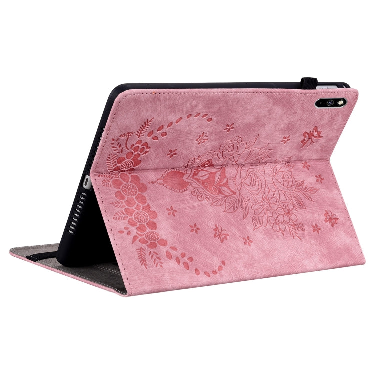 For Huawei MatePad Pro 10.8 2021 / 2018 Butterfly Rose Embossed Leather Tablet Case(Pink) - Huawei Cases by PMC TechLife | Online Shopping South Africa | PMC TechLife | Buy Now Pay Later Mobicred