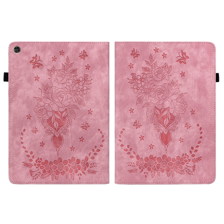 For Huawei MatePad T 10s / Enjoy Tablet 2 Butterfly Rose Embossed Leather Tablet Case(Pink) - Huawei Cases by PMC TechLife | Online Shopping South Africa | PMC TechLife | Buy Now Pay Later Mobicred