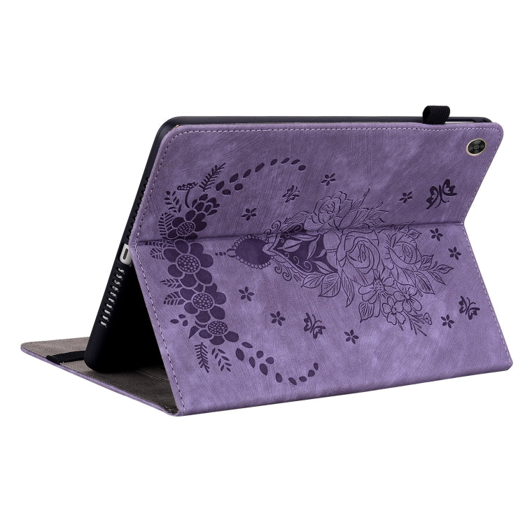 For Huawei MatePad T 10s/Enjoy Tablet 2 Butterfly Rose Embossed Leather Tablet Case(Purple) - Huawei Cases by PMC TechLife | Online Shopping South Africa | PMC TechLife | Buy Now Pay Later Mobicred