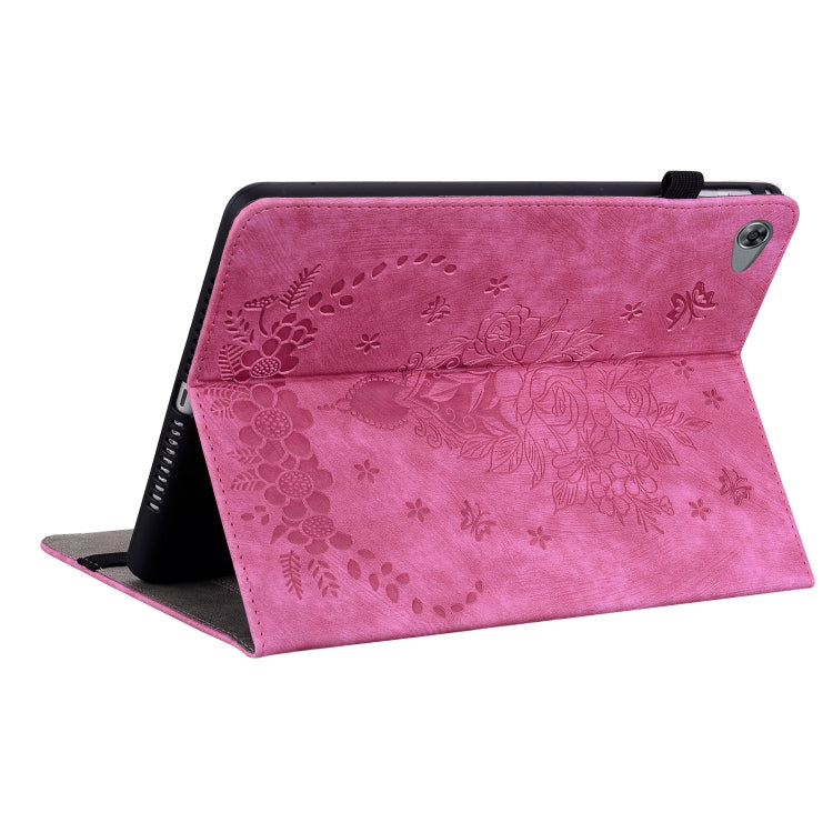 For Huawei MediaPad M5 Lite / C5 10.1 Butterfly Rose Embossed Leather Tablet Case(Rose Red) - Huawei Cases by PMC TechLife | Online Shopping South Africa | PMC TechLife | Buy Now Pay Later Mobicred