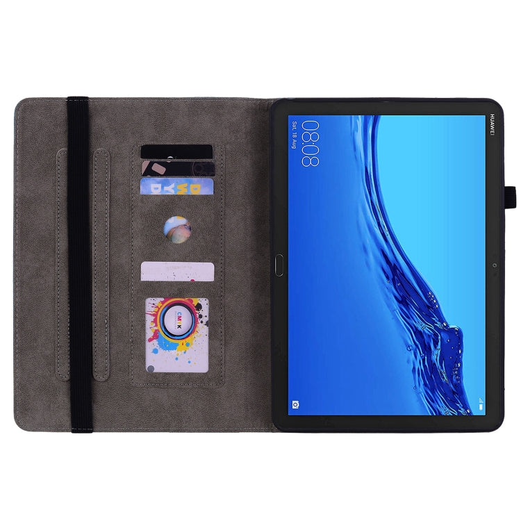 For Huawei MediaPad M5 Lite / C5 10.1 Butterfly Rose Embossed Leather Tablet Case(Purple) - Huawei Cases by PMC TechLife | Online Shopping South Africa | PMC TechLife | Buy Now Pay Later Mobicred