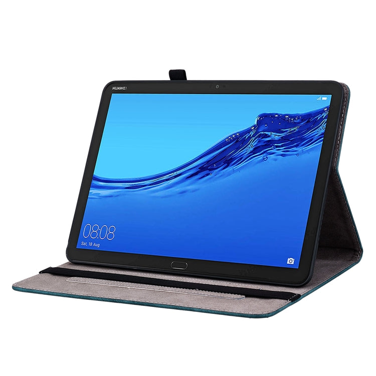 For Huawei MediaPad M5 Lite / C5 10.1 Butterfly Rose Embossed Leather Tablet Case(Dark Blue) - Huawei Cases by PMC TechLife | Online Shopping South Africa | PMC TechLife | Buy Now Pay Later Mobicred